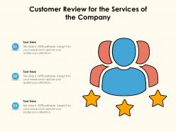 Customer review for the services of the company