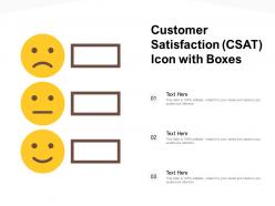 Customer satisfaction csat icon with boxes