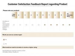 Customer Satisfaction Feedback Report Regarding Product