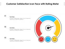 Customer satisfaction icon face with rating meter