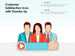 Customer satisfaction icon with thumbs up