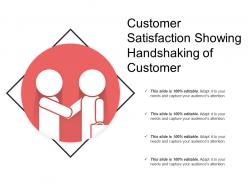 Customer satisfaction showing handshaking of customer
