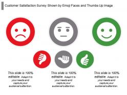 Customer satisfaction survey shown by emoji faces and thumbs up image