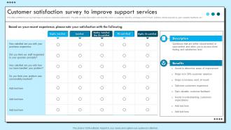 Customer Satisfaction Survey To Improve Support Services Improvement Strategies For Support