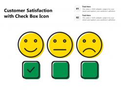 Customer satisfaction with check box icon