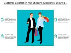 Customer satisfaction with shopping experience showing thumbs up
