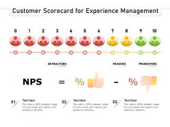 Customer scorecard for experience management