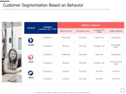 Customer segmentation based on behavior segmentation approaches ppt icons