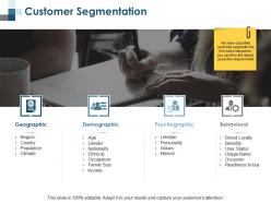 Customer segmentation behavioural ppt summary background designs