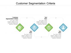 Customer segmentation criteria ppt powerpoint presentation pictures slides cpb