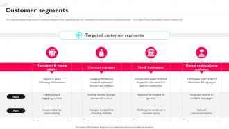 Customer Segments Tiktok Business Model Ppt Icon Graphics Pictures BMC SS