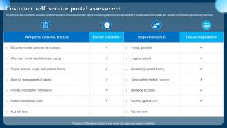 Customer Self Service Portal Assessment
