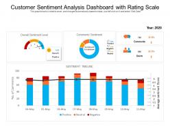 Customer sentiment analysis dashboard with rating scale