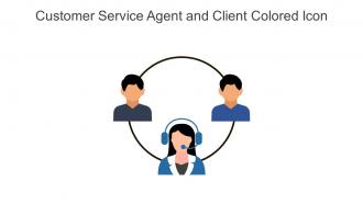 Customer Service Agent And Client Colored Icon In Powerpoint Pptx Png And Editable Eps Format