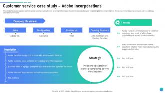 Customer Service Case Study Adobe Incorporations Client Assistance Plan To Solve Issues Strategy SS V