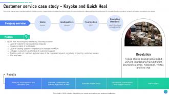 Customer Service Case Study Kayoko And Quick Heal Client Assistance Plan To Solve Issues Strategy SS V