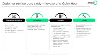Customer Service Case Study Kayoko And Quick Heal Service Strategy Guide To Enhance Strategy SS