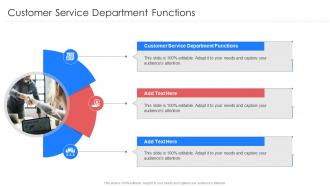 Customer Service Department Functions In Powerpoint And Google Slides Cpb