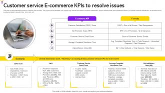 Customer Service E Commerce KPIs To Resolve Issues