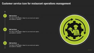 Customer Service Icon For Restaurant Operations Management