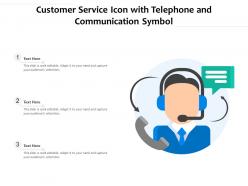 Customer service icon with telephone and communication symbol