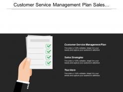 Customer service management plan sales strategies project management