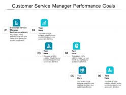 Customer service manager performance goals ppt powerpoint presentation inspiration demonstration cpb