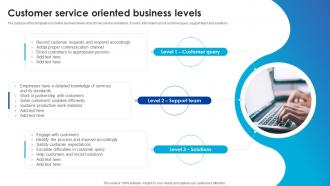 Customer service oriented business levels