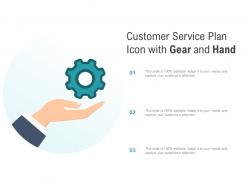 Customer service plan icon with gear and hand