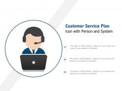 Customer service plan icon with person and system