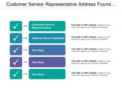 Customer Service Representative Address Found Validated Associated Rules
