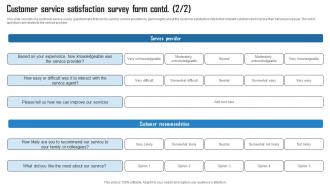 Customer Service Satisfaction Survey Form Survey SS Engaging Content Ready
