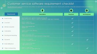 Customer Service Software Requirement Checklist Customer Service Improvement Plan