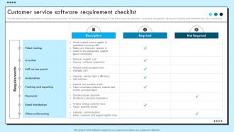 Customer Service Software Requirement Checklist Improvement Strategies For Support