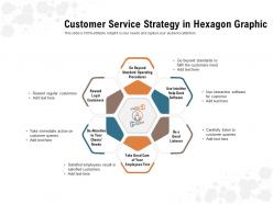 Customer service strategy in hexagon graphic