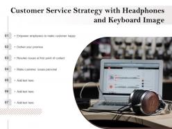 Customer service strategy with headphones and keyboard image