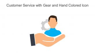 Customer Service With Gear And Hand Colored Icon In Powerpoint Pptx Png And Editable Eps Format