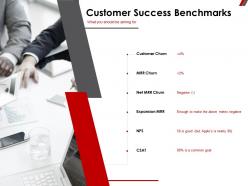 Customer success benchmarks goal ppt powerpoint presentation styles layout ideas