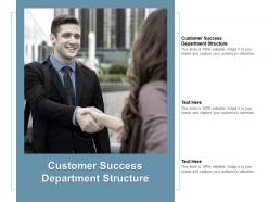 Customer success department structure ppt powerpoint presentation show graphics cpb