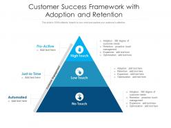 Customer success framework with adoption and retention