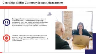 Customer Success Management As A Core Sales Skill Training Ppt
