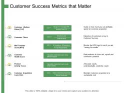Customer success metrics that matter ppt powerpoint presentation summary graphics