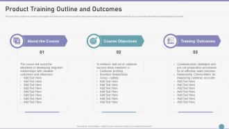 Customer Success Playbook Product Training Outline And Outcomes