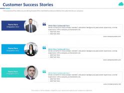 Customer success stories ppt powerpoint presentation infographics aids