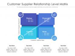 Customer supplier relationship level matrix