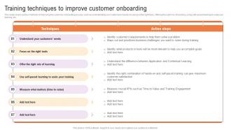 Customer Support And Services Training Techniques To Improve Customer Onboarding