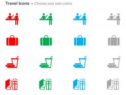 Customer support baggage food magazine ppt icons graphics
