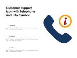 Customer support icon with telephone and info symbol