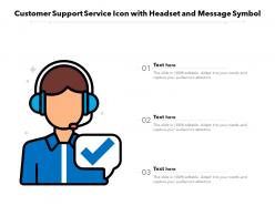 Customer support service icon with headset and message symbol