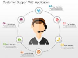 Customer support with application flat powerpoint design